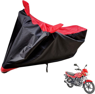 Auto Hub Two Wheeler Cover for Bajaj(Platina 100 DTS-i, Black, Red)