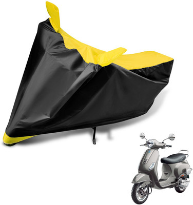 MOCKHE Two Wheeler Cover for Vespa(Vespa VXL 125, Black, Yellow)