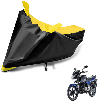 Auto Hub Two Wheeler Cover for Bajaj(Pulsar 150 DTS-i, Black, Yellow)