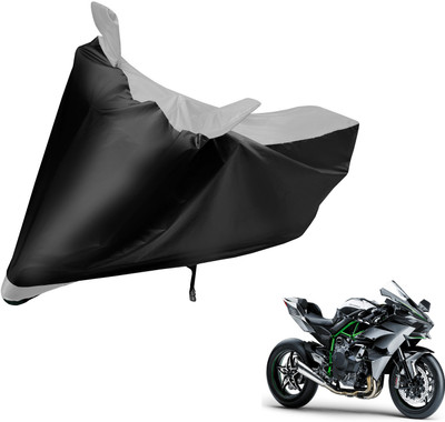Auto Hub Two Wheeler Cover for Kawasaki(Ninja 1000, Black, Silver)