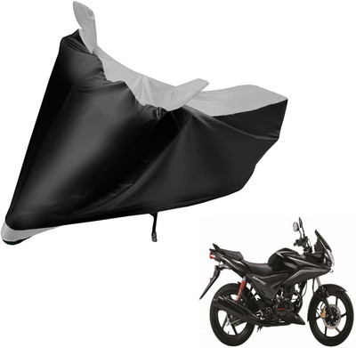 MOCKHE Two Wheeler Cover for Honda(CBF Stunner, Black, Silver)