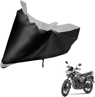 Auto Hub Two Wheeler Cover for Honda(CB Shine, Black, Silver)