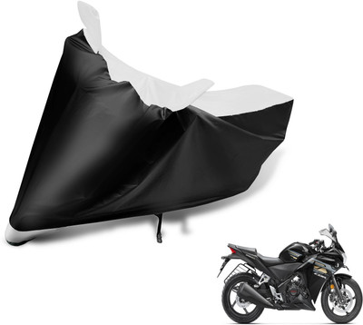 Auto Hub Two Wheeler Cover for Honda(CBR 250R, Black, White)
