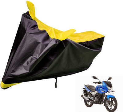 Auto Hub Two Wheeler Cover for Bajaj(Discover 150 f, Black, Yellow)
