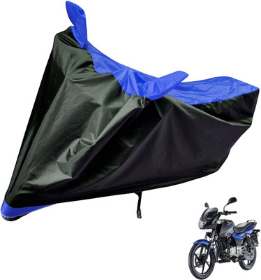 Auto Hub Two Wheeler Cover for Bajaj(Pulsar 150 DTS-i, Black, Blue)