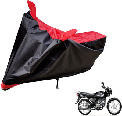 Auto Hub Two Wheeler Cover for Hero(Splendor Plus, Black, Red)