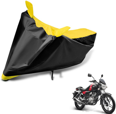 MOCKHE Two Wheeler Cover for Bajaj(V 150, Black, Yellow)