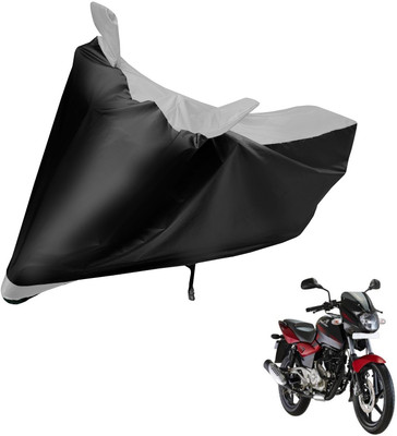 Auto Hub Two Wheeler Cover for Bajaj(Pulsar 180 DTS-i, Black, Silver)