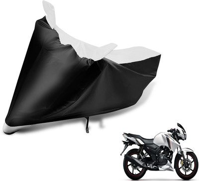 Auto Hub Two Wheeler Cover for TVS(Apache RTR 180, Black, White)