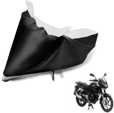 Auto Hub Two Wheeler Cover for Bajaj(Pulsar 150, Black, White)