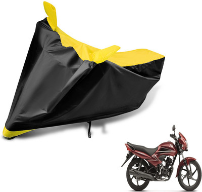 MOCKHE Two Wheeler Cover for Honda(Dream Yuga, Black, Yellow)