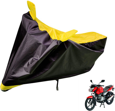 Auto Hub Two Wheeler Cover for Bajaj(Pulsar 135 LS DTS-i, Black, Yellow)