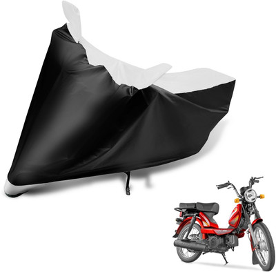 MOCKHE Two Wheeler Cover for TVS(Heavy Duty Super XL, Black, White)