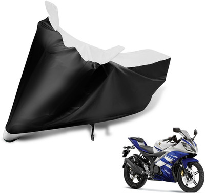 Auto Hub Two Wheeler Cover for Yamaha(R15, Black, White)