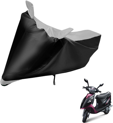 MOCKHE Two Wheeler Cover for TVS(Scooty Streak, Black, Silver)