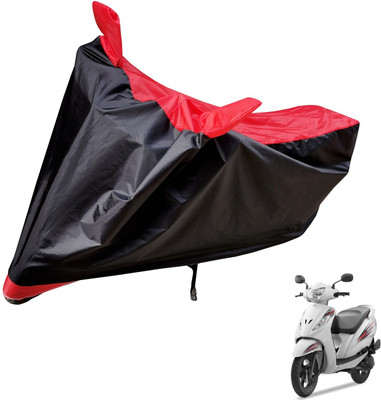 Auto Hub Two Wheeler Cover for TVS(Wego, Black, Red)