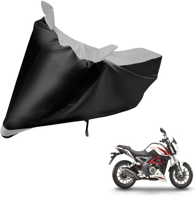 Auto Hub Two Wheeler Cover for DSK Benelli(TNT 25, Black, Silver)