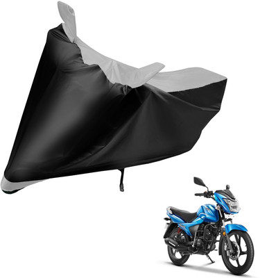 MOCKHE Two Wheeler Cover for TVS(Victor GLX, Black, Silver)