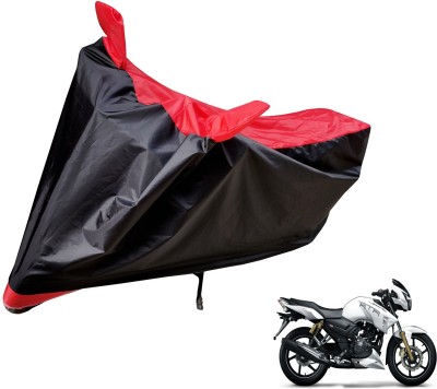 Auto Hub Two Wheeler Cover for TVS(Apache RTR 180, Black, Red)