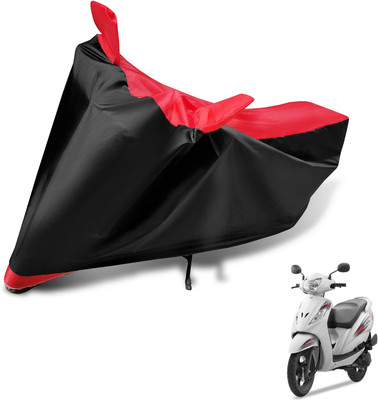 Auto Hub Two Wheeler Cover for TVS(Wego, Black, Red)