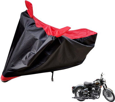 Auto Hub Two Wheeler Cover for Royal Enfield(Classic 500, Black, Red)