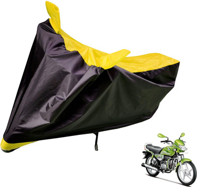 Auto Hub Two Wheeler Cover for Hero(HF Deluxe, Black, Yellow)