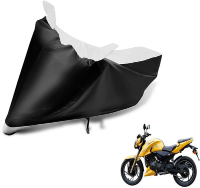 Auto Hub Waterproof Two Wheeler Cover for TVS(Apache RTR 200, White)