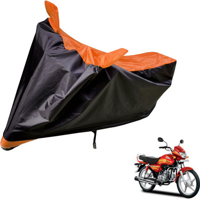 Auto Hub Two Wheeler Cover for Hero(CD deluxe, Black, Orange)