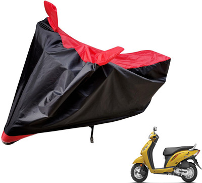 Auto Hub Two Wheeler Cover for Honda(Activa i, Black, Red)
