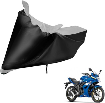 MOCKHE Two Wheeler Cover for Suzuki(Gixxer SF, Black, Silver)