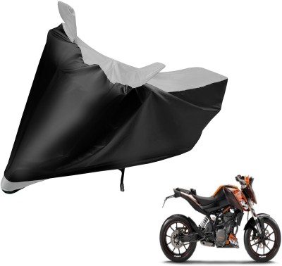 Auto Hub Two Wheeler Cover for KTM(Duke 200, Black, Silver)