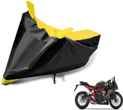 Auto Hub Two Wheeler Cover for Honda(CBR 650F, Black, Yellow)