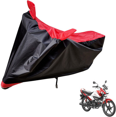 Auto Hub Two Wheeler Cover for Hero(Splendor I Smart, Black, Red)
