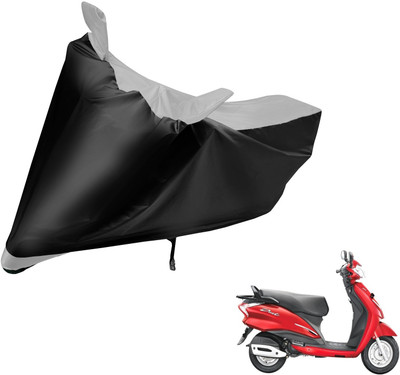 MOCKHE Two Wheeler Cover for Hero(Moto Corp Duet, Black, Silver)