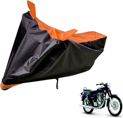 Auto Hub Two Wheeler Cover for Royal Enfield(Electra Delux, Black, Orange)