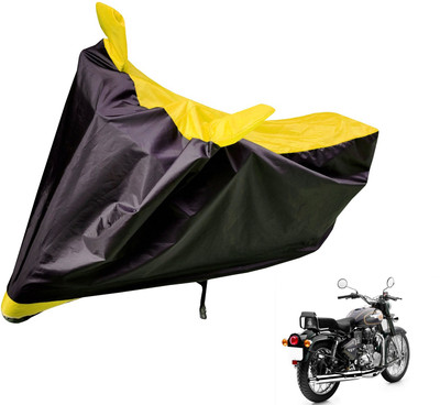 Auto Hub Two Wheeler Cover for Royal Enfield(Bullet 500, Black, Yellow)