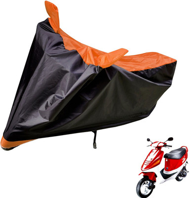 Auto Hub Two Wheeler Cover for Kinetic(Black, Orange)