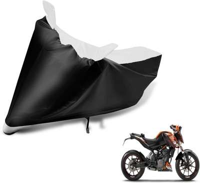 Auto Hub Two Wheeler Cover for KTM(Duke 200, Black, White)
