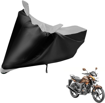Auto Hub Two Wheeler Cover for Hero(Hunk, Black, Silver)
