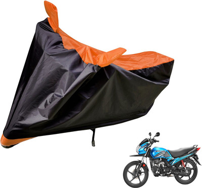Auto Hub Two Wheeler Cover for Hero(Passion Pro TR, Black, Orange)