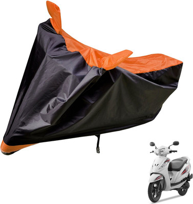 Auto Hub Two Wheeler Cover for TVS(Wego, Black, Orange)