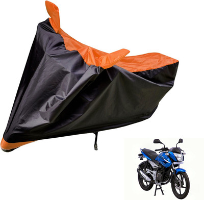 Auto Hub Two Wheeler Cover for Bajaj(XCD 125cc, Black, Orange)