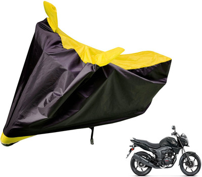Auto Hub Two Wheeler Cover for Honda(CB Trigger, Black, Yellow)
