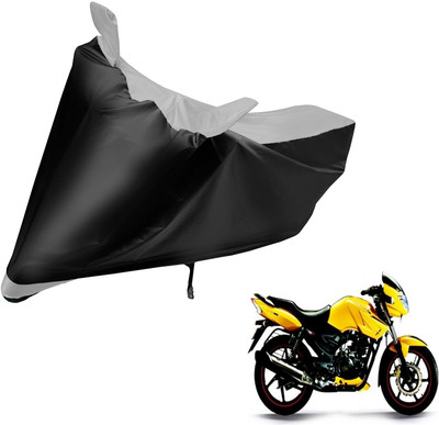 Auto Hub Two Wheeler Cover for TVS(Apache, Black, Silver)