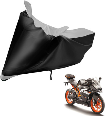 MOCKHE Two Wheeler Cover for KTM(RC 200, Black, Silver)