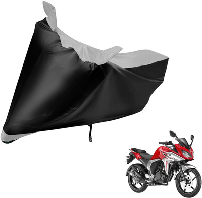 Auto Hub Two Wheeler Cover for Yamaha(Fazer, Black, Silver)