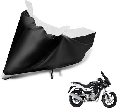 Auto Hub Two Wheeler Cover for Bajaj(Pulsar 220 DTS-i, Black, White)