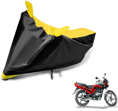 Auto Hub Two Wheeler Cover for Hero(Passion Plus, Black, Yellow)