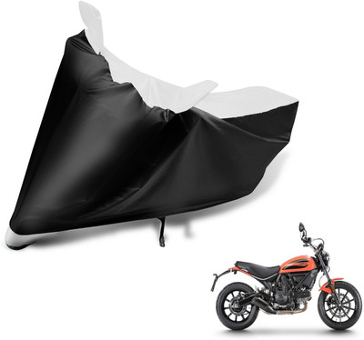 MOCKHE Two Wheeler Cover for Ducati(Scrambler, Black, White)