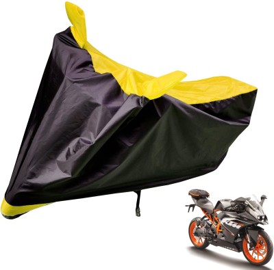 Auto Hub Two Wheeler Cover for KTM(RC 200, Black, Yellow)